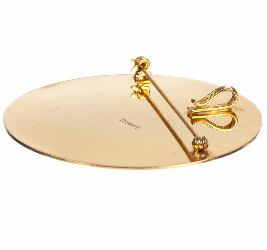 Givenchy Two Tone Futuristic Circular Brooch - 4
