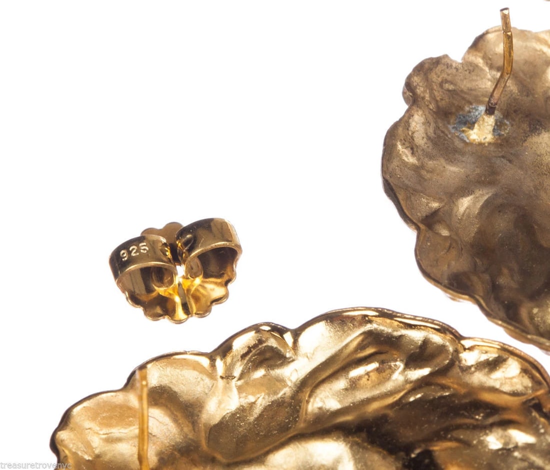 18 kt Gold Plated Brass Massive Royal Lion Earrings Alberto Juan - 5