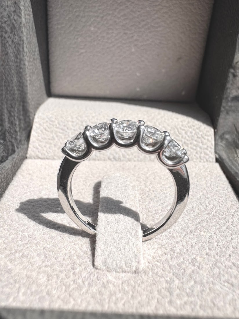 Ring - 14 kt. White gold Diamond (Lab-grown) - Diamond - 1.00CT E-F - 4