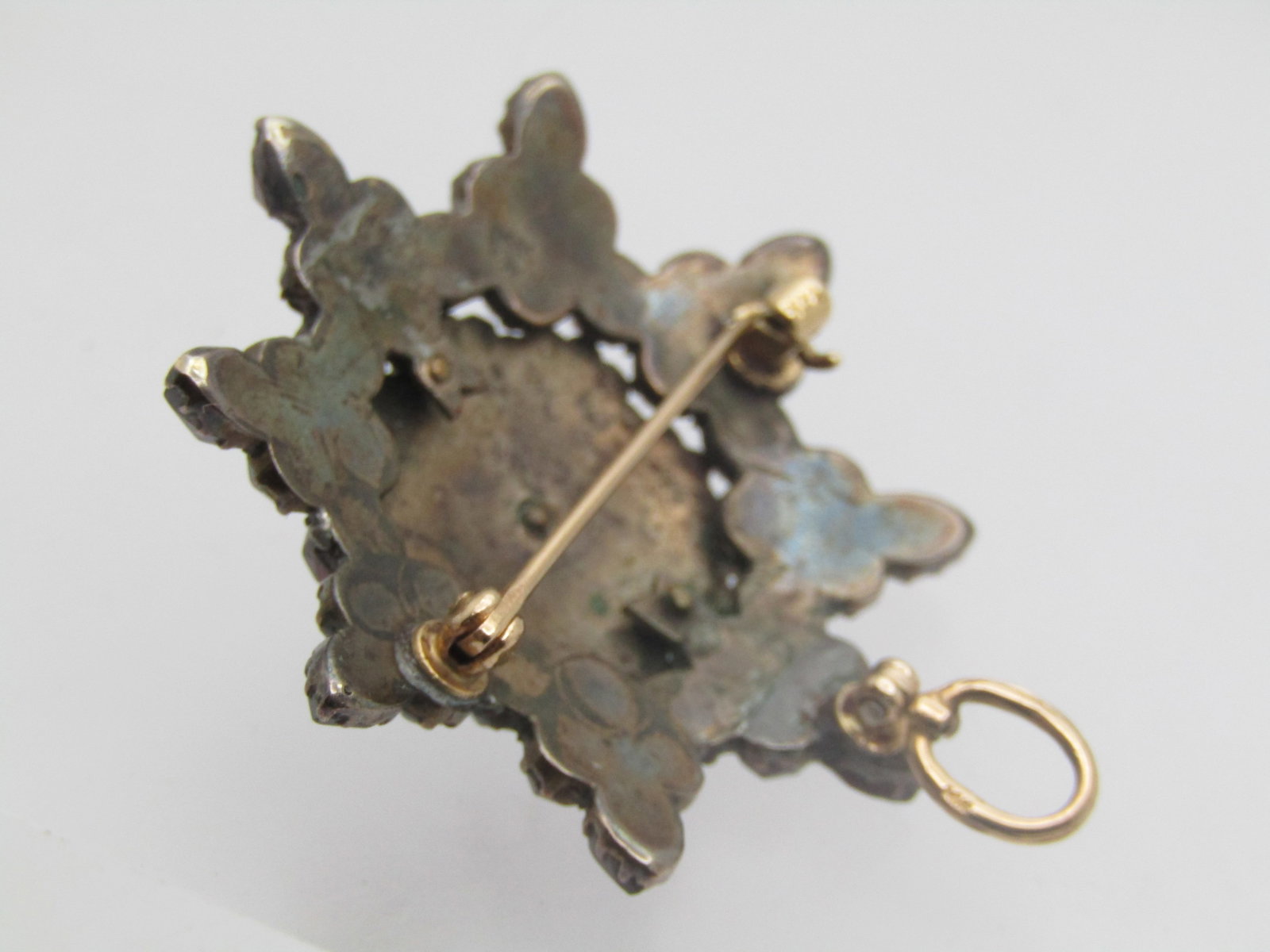 Antique 14kt Bohemian Garnet Brooch/Pendant, Star Shaped, Early 1900's - 5