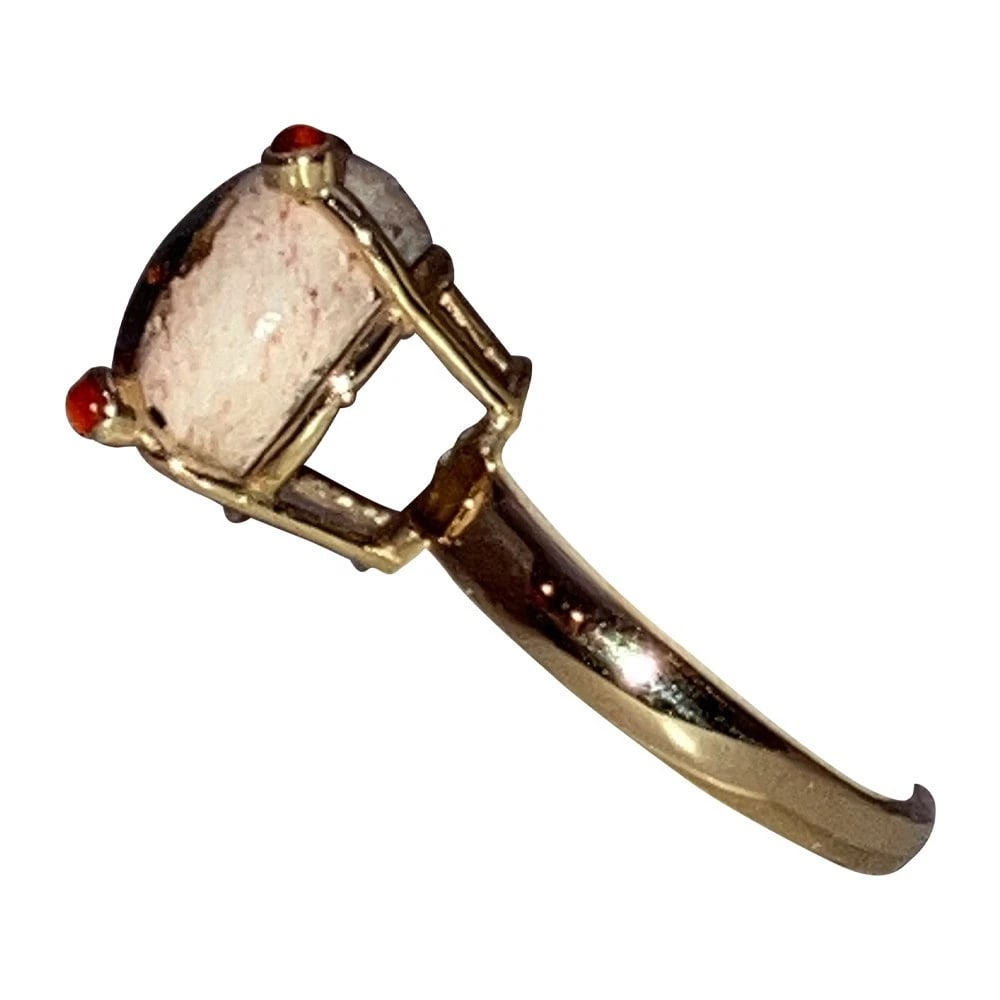 Alberto Juan Mexican Fire Opal Carnelian Hand Made Futuristic Cocktail Ring - 5