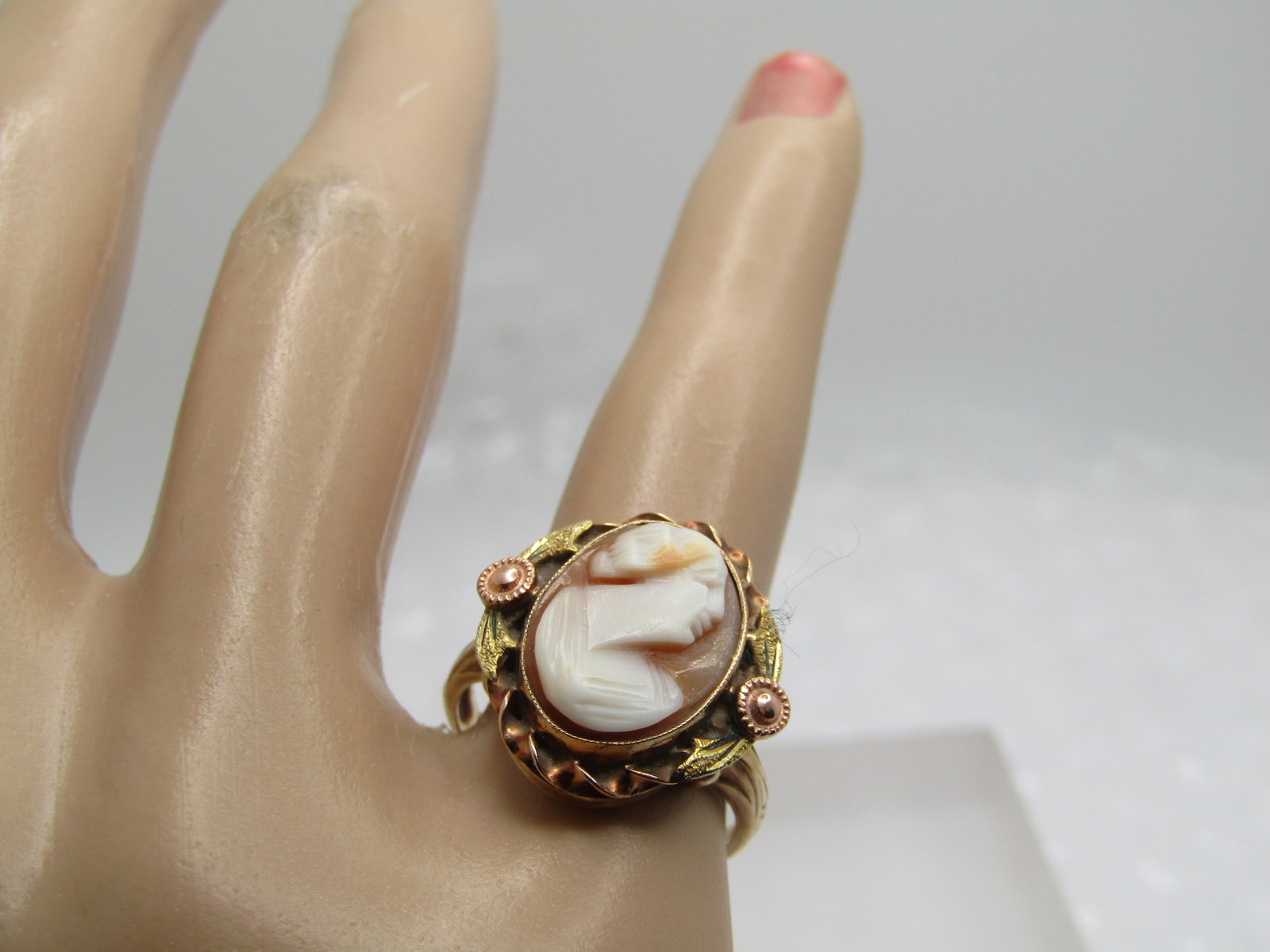 Vintage 10kt Cameo Ring, Sz. 6.25, 1920's-1930's - 7