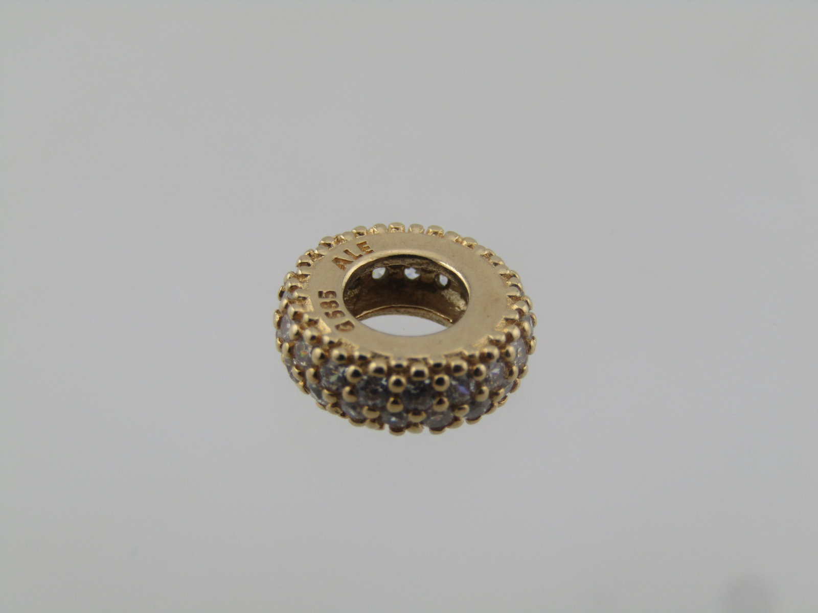 Pandora 14kt CZ Spacer Charm/Slide Pendant, Authentic - 2