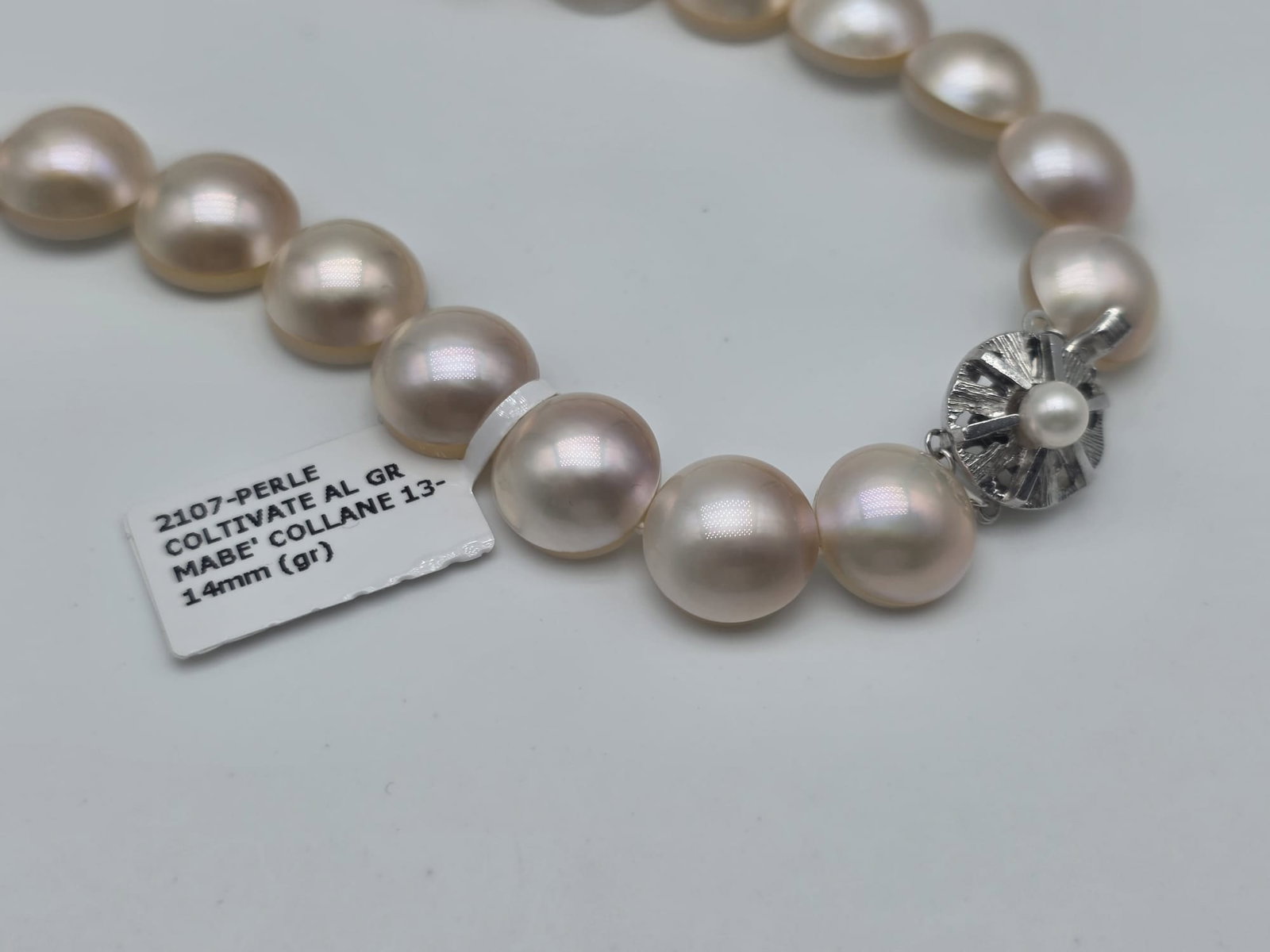 mabé pearl necklace with 925 silver clasp - 2