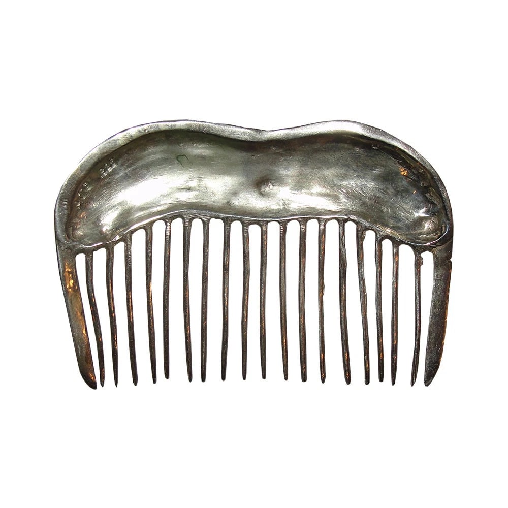 Small Antique Sterling Silver Inspired Chinese Dragon Hair Comb Alberto Juan - 4