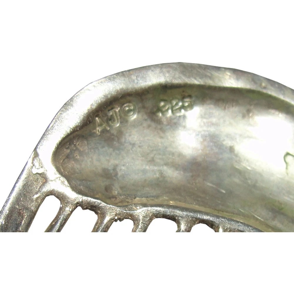 Small Antique Sterling Silver Inspired Chinese Dragon Hair Comb Alberto Juan - 5