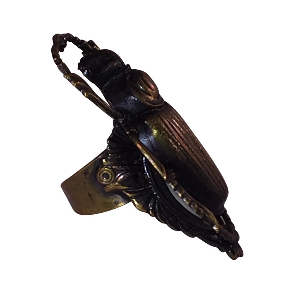 Kim Brass Egyptian Revival Inspired Scarab Statement Ring - 5