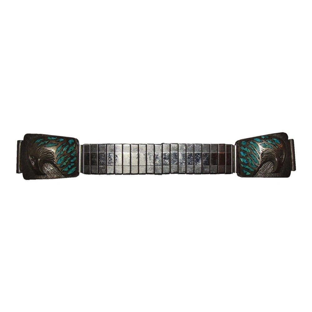 Sterling Turquoise Eagle Watch Stretch Band - 4