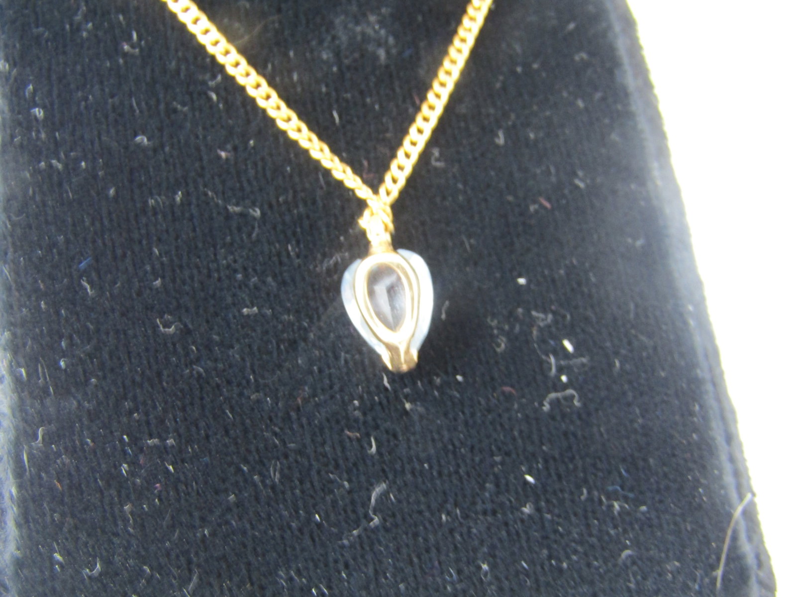 14KT Yellow Gold Blue Topaz Heart Pendant on 18", 1960's-1970's - 4