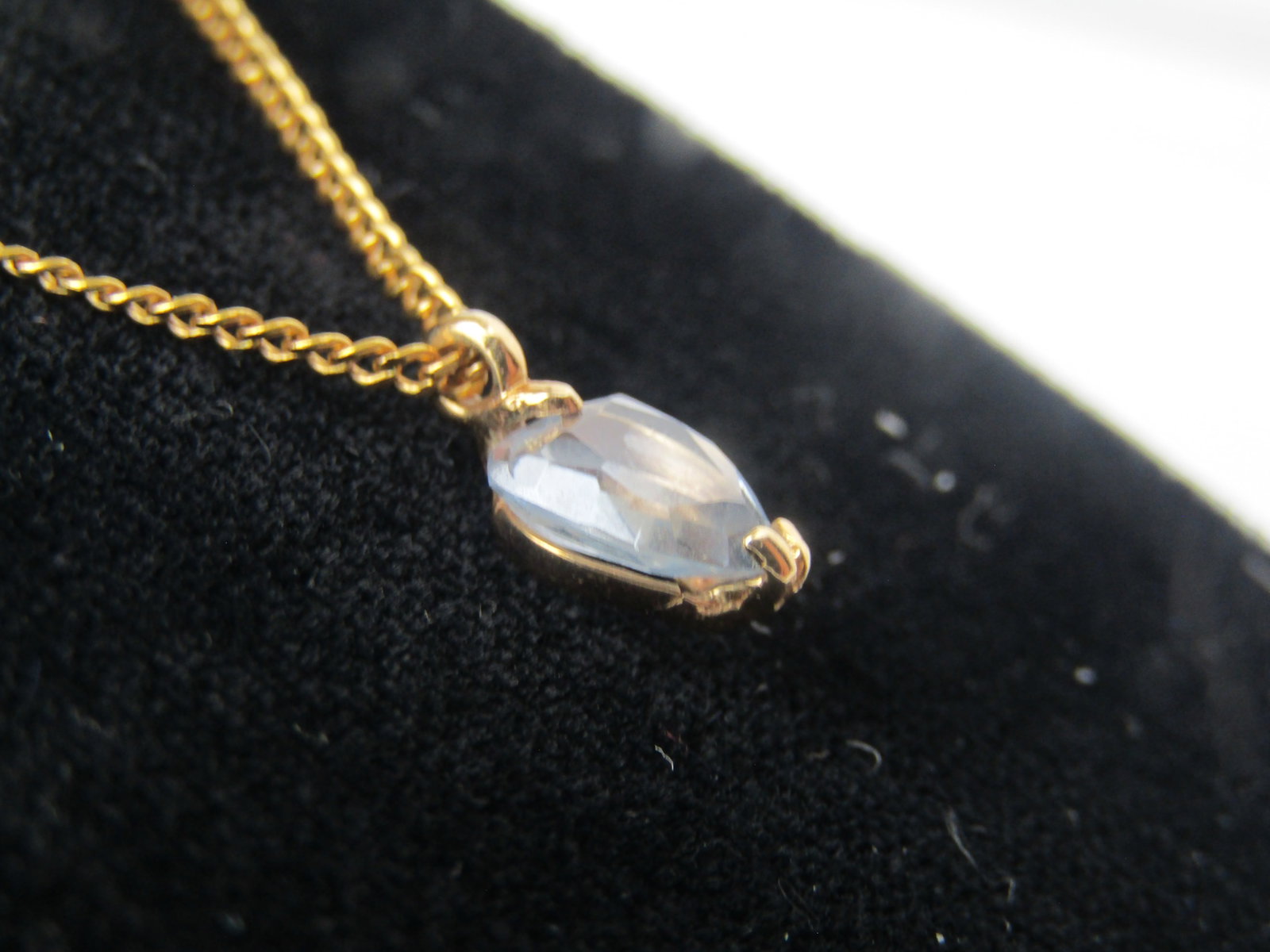 14KT Yellow Gold Blue Topaz Heart Pendant on 18", 1960's-1970's - 6