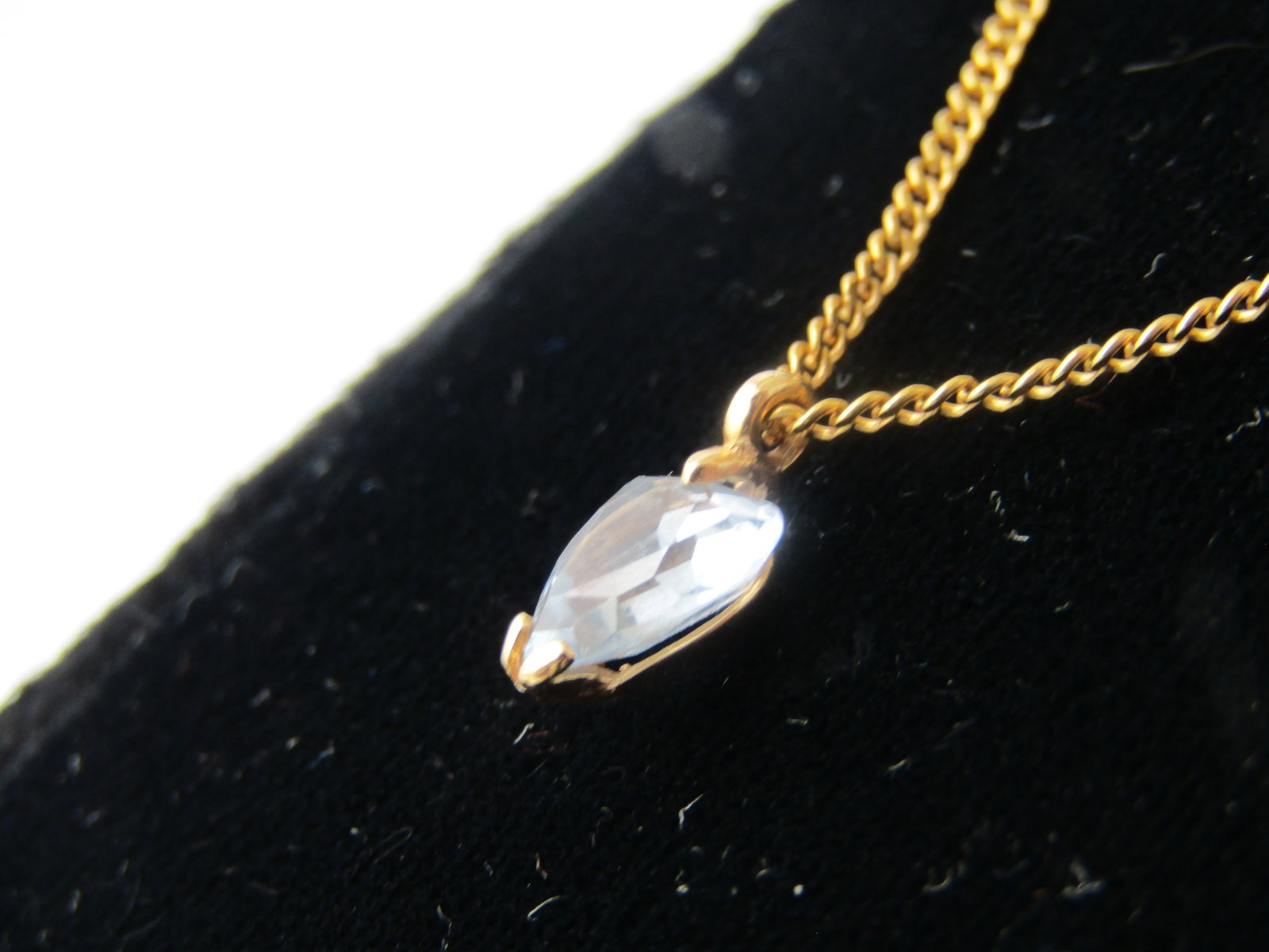 14KT Yellow Gold Blue Topaz Heart Pendant on 18", 1960's-1970's - 7