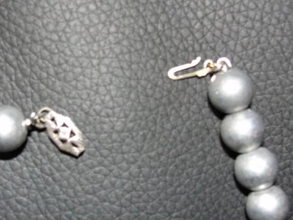 Art Deco Sterling Silver Ball Bead Necklace with Satin Finish - 5
