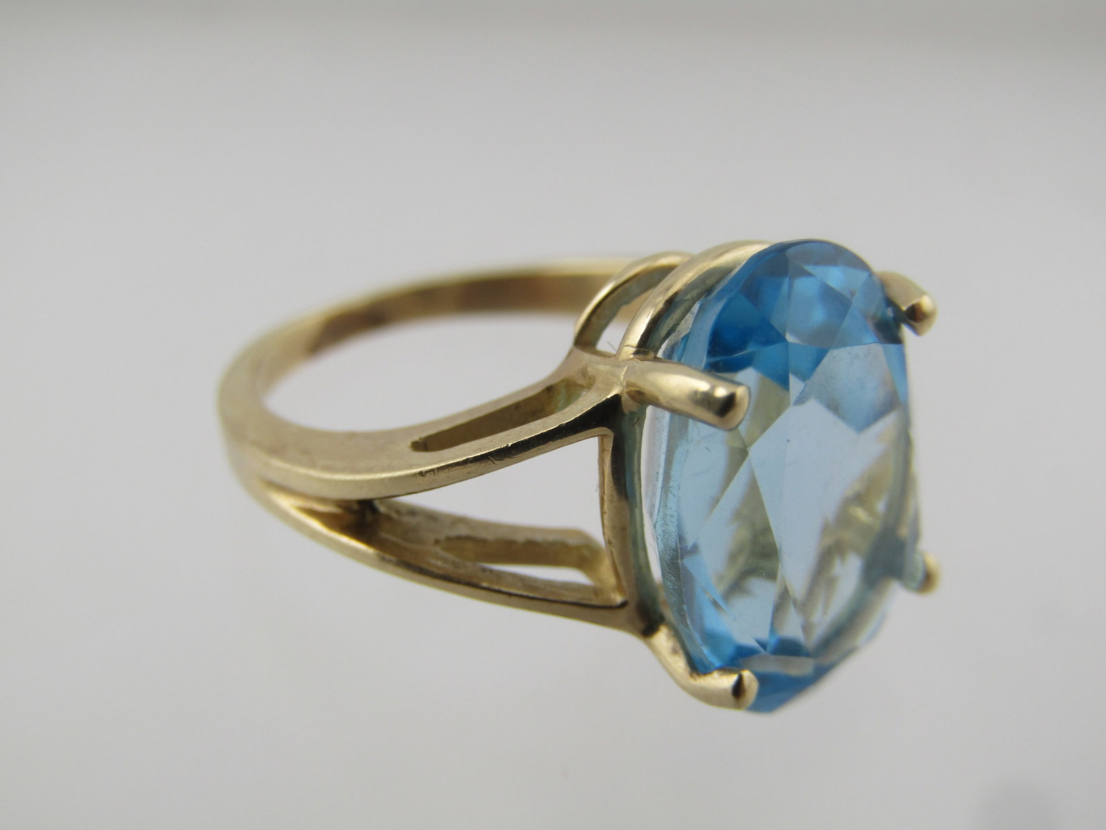 Vintage 10kt Blue Topaz Ring, Sz. 4.5, 6.5 TCW, 1970's-1990's - 4