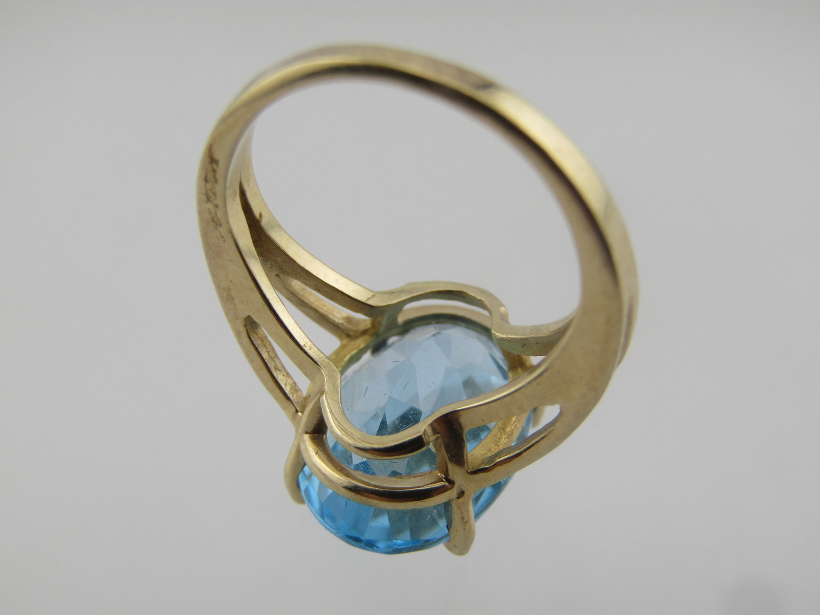 Vintage 10kt Blue Topaz Ring, Sz. 4.5, 6.5 TCW, 1970's-1990's - 6