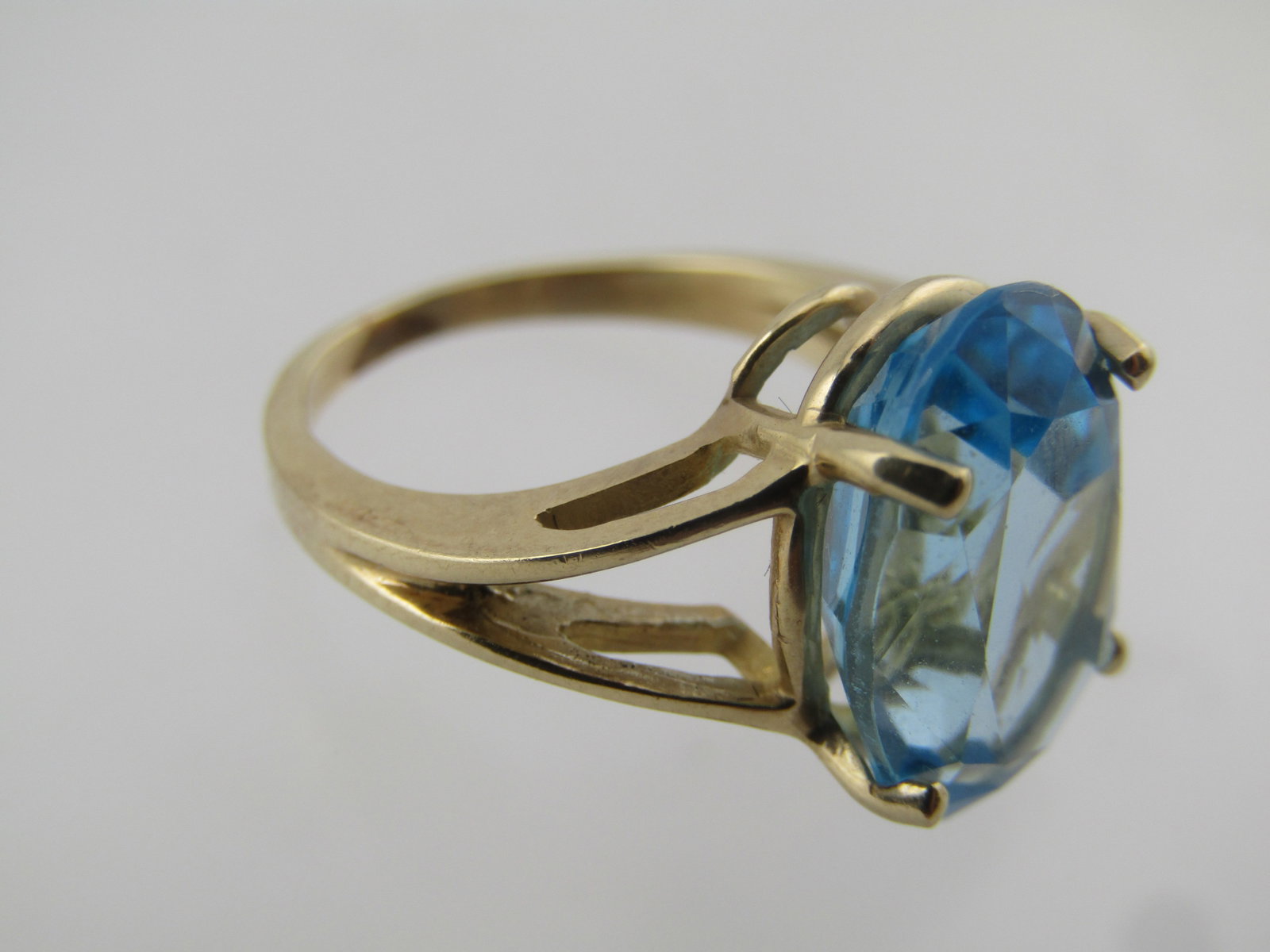 Vintage 10kt Blue Topaz Ring, Sz. 4.5, 6.5 TCW, 1970's-1990's - 7
