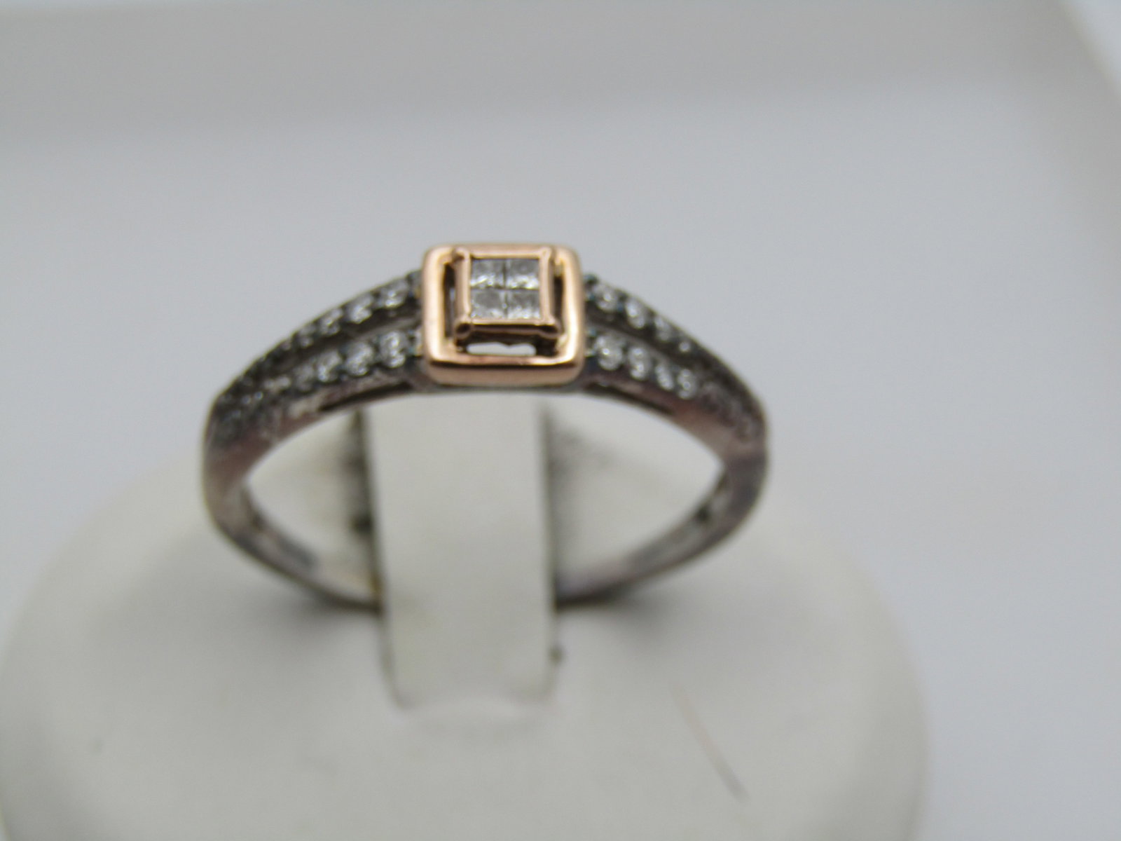 Sterling 10kt Diamond Engagement Ring, .20 TCW Signed IKS, Sz. 9.75 (1 of 8)
