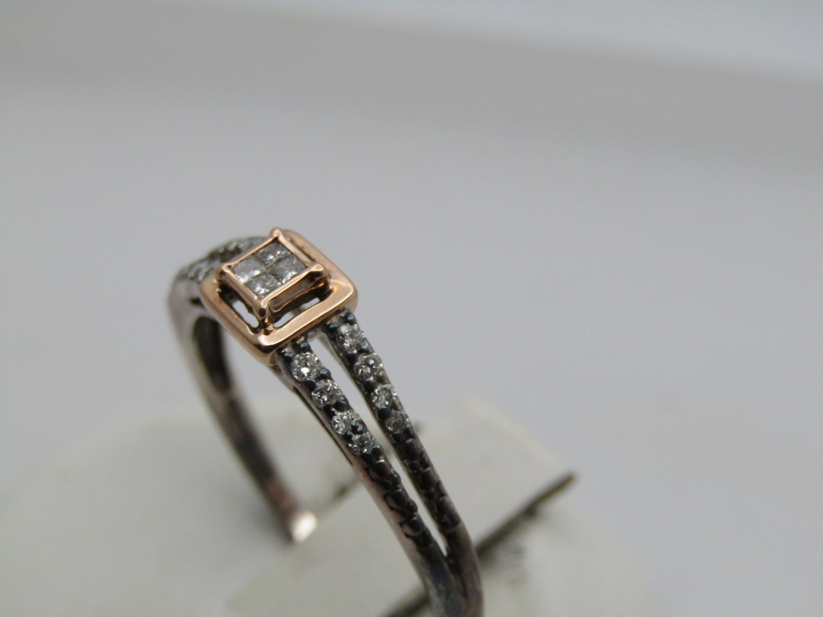 Sterling 10kt Diamond Engagement Ring, .20 TCW Signed IKS, Sz. 9.75 - 3