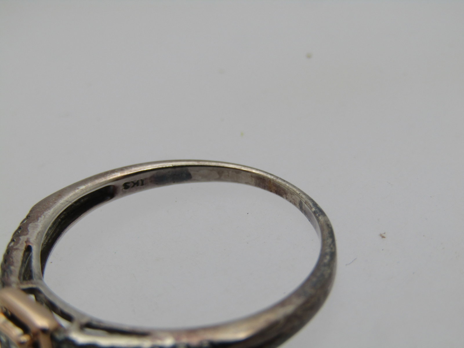 Sterling 10kt Diamond Engagement Ring, .20 TCW Signed IKS, Sz. 9.75 - 5