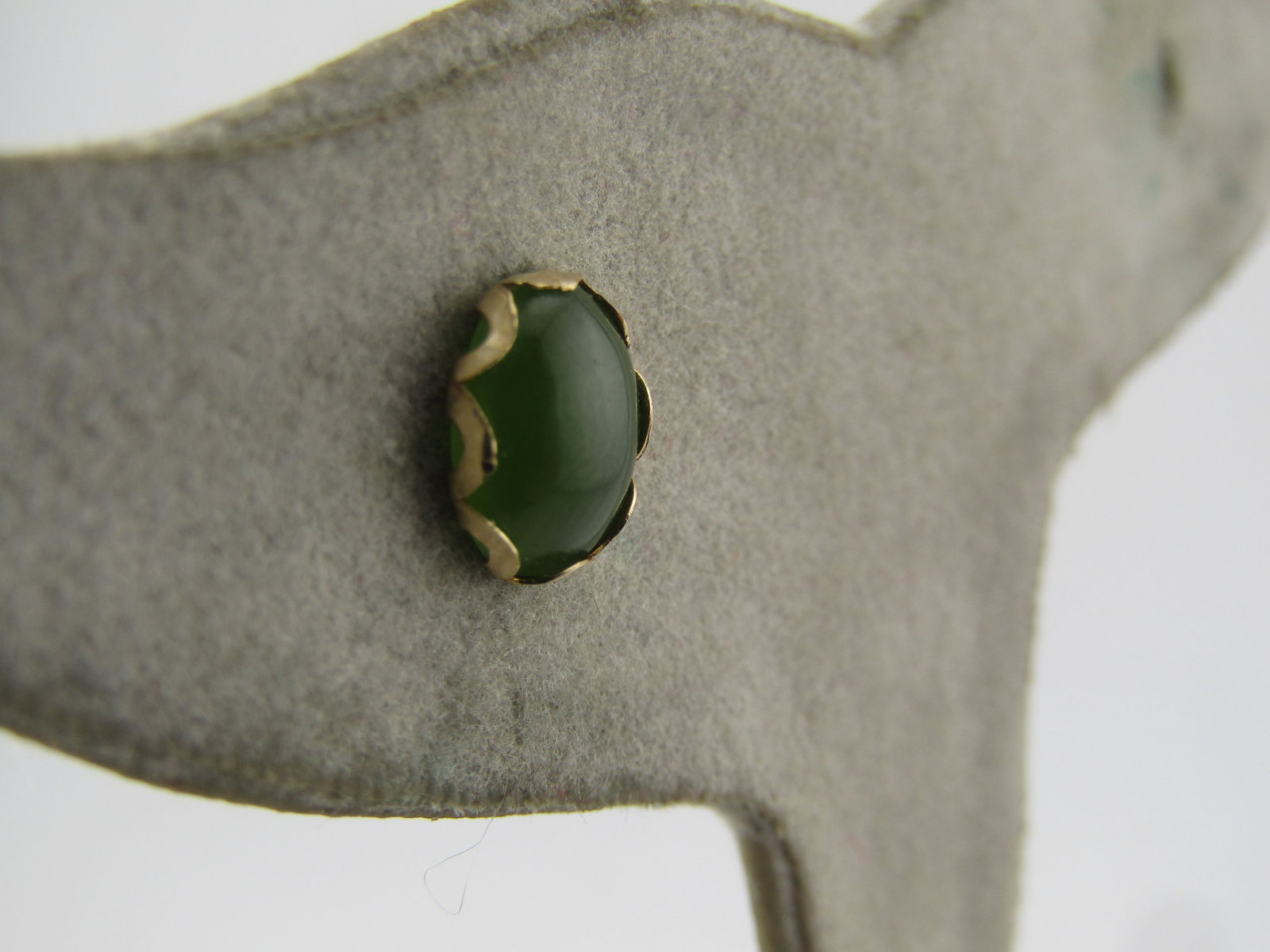 Vintage 14kt Chrysoprase Single Stud Earrings, 1970's - 2