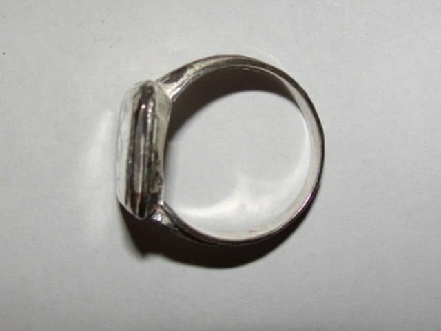 Rectangular Shaped Antiqued Sterling Silver Signet Ring Alberto Juan - 5
