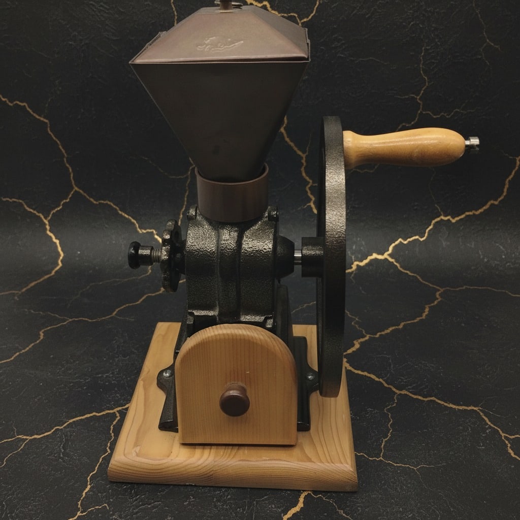Old Fashioned Cast Iron Coffee Bean Grinder 1873 Style Hand Mill Mechanism (1 of 8)