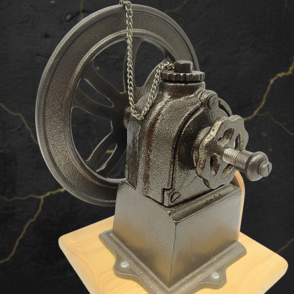 Old Fashioned Cast Iron Coffee Bean Grinder 1873 Style Hand Mill Mechanism - 6