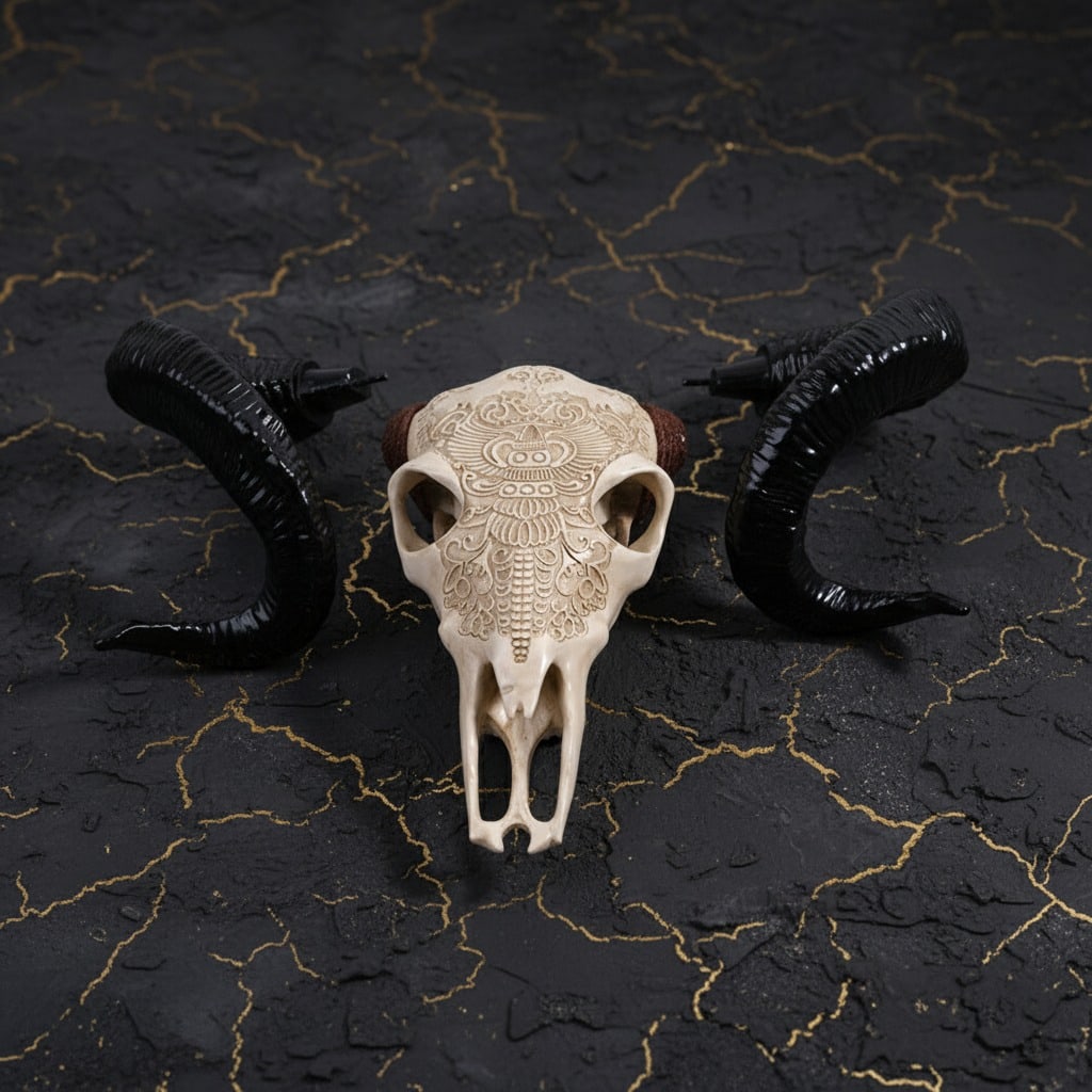 Rustic Steer Cow Skull Wall Decor Corner Mounted Bull Head Ornament - 2