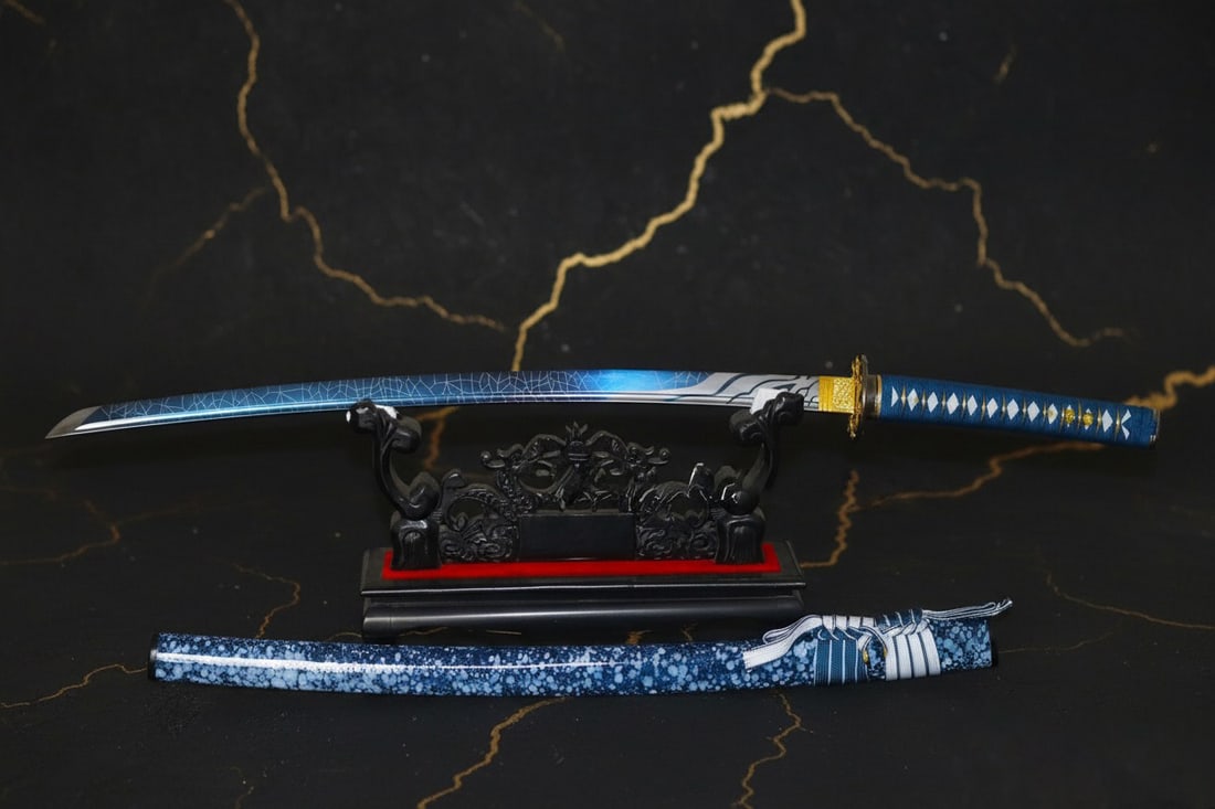 Hand-Forged Carbon Steel Samurai Katana Sharp Functional Skull Design Sword - 8