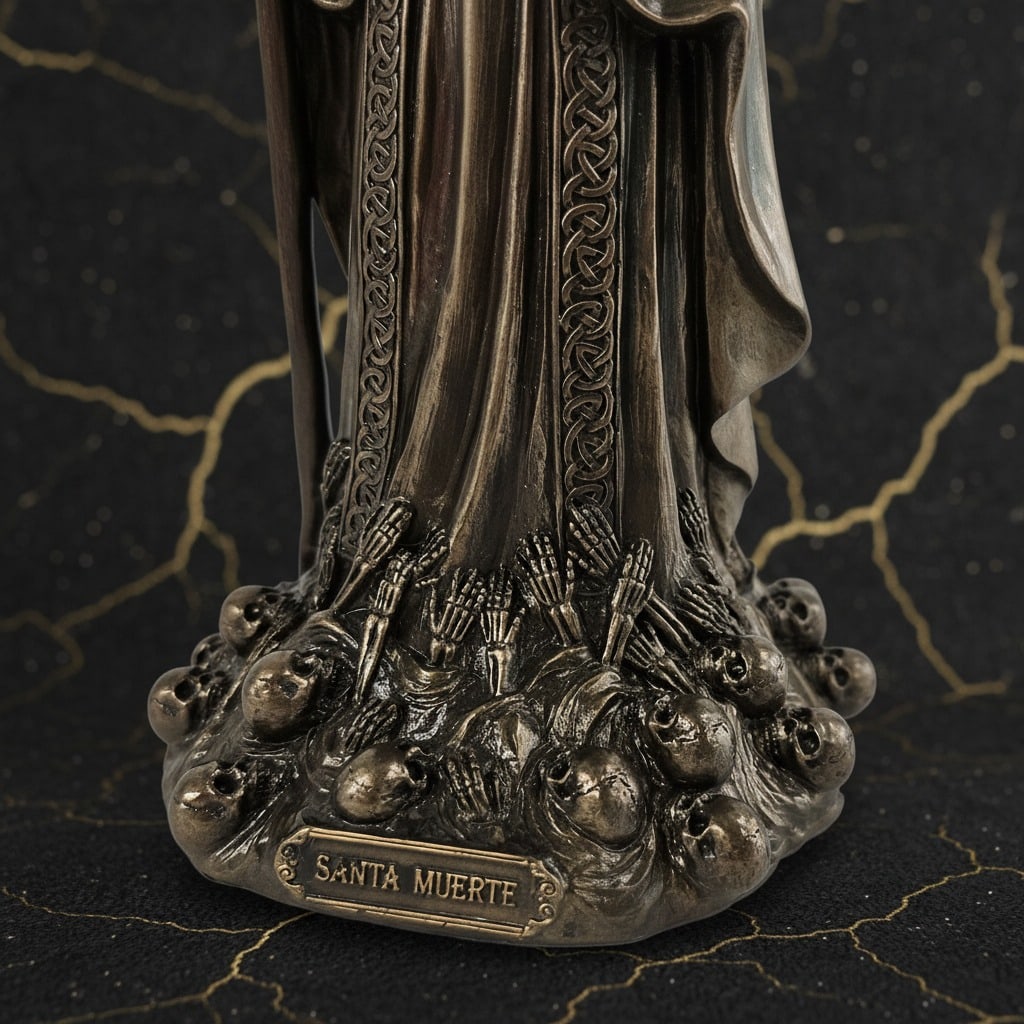 11.5" Holy Death Grim Reaper Figurine Bronze Tone Scythe Statue Art Decor - 2