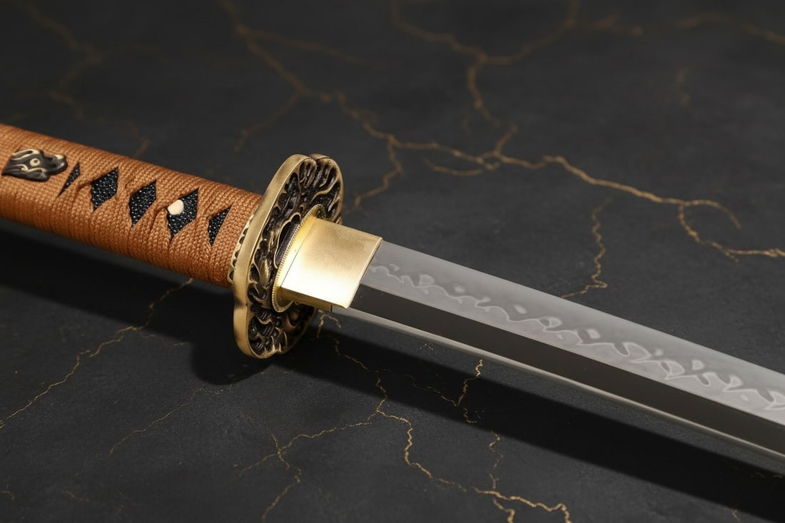 Hand-Forged L6 Steel Japanese Katana Clay Tempered Sharp Samurai Blade - 10