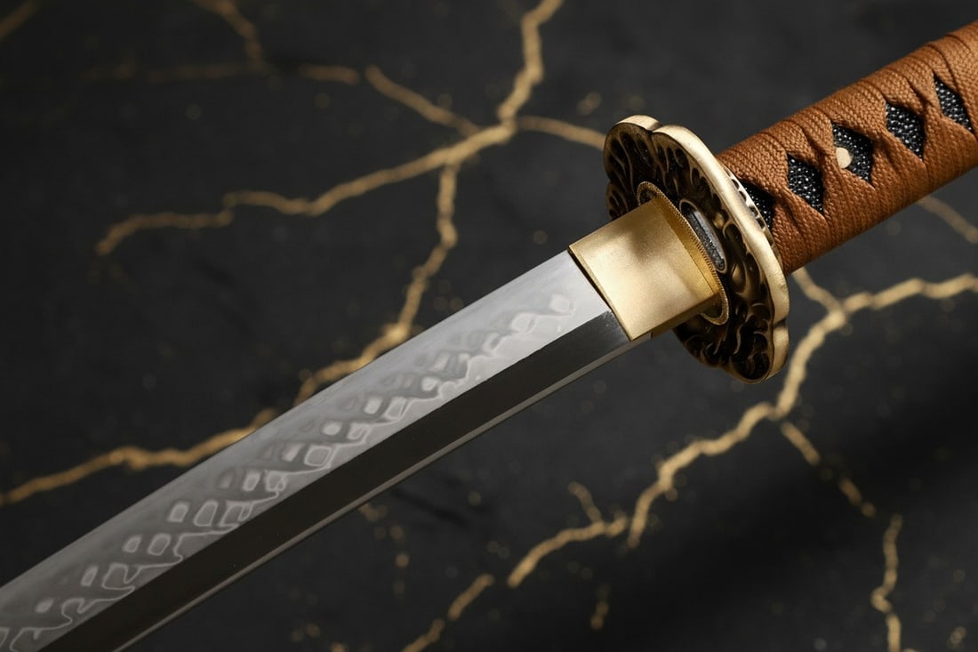 Hand-Forged L6 Steel Japanese Katana Clay Tempered Sharp Samurai Blade - 9