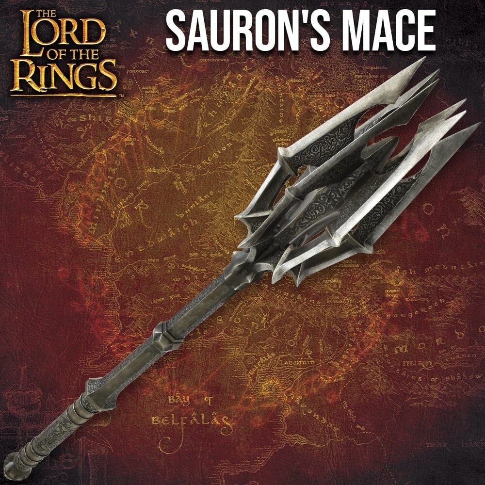 Dark Lord Sauron Mace and Evil Eye Ring Set Fantasy Movie Collectible Banner - 2