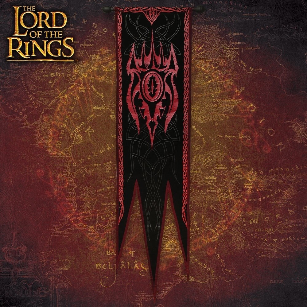 Dark Lord Sauron Mace and Evil Eye Ring Set Fantasy Movie Collectible Banner - 3
