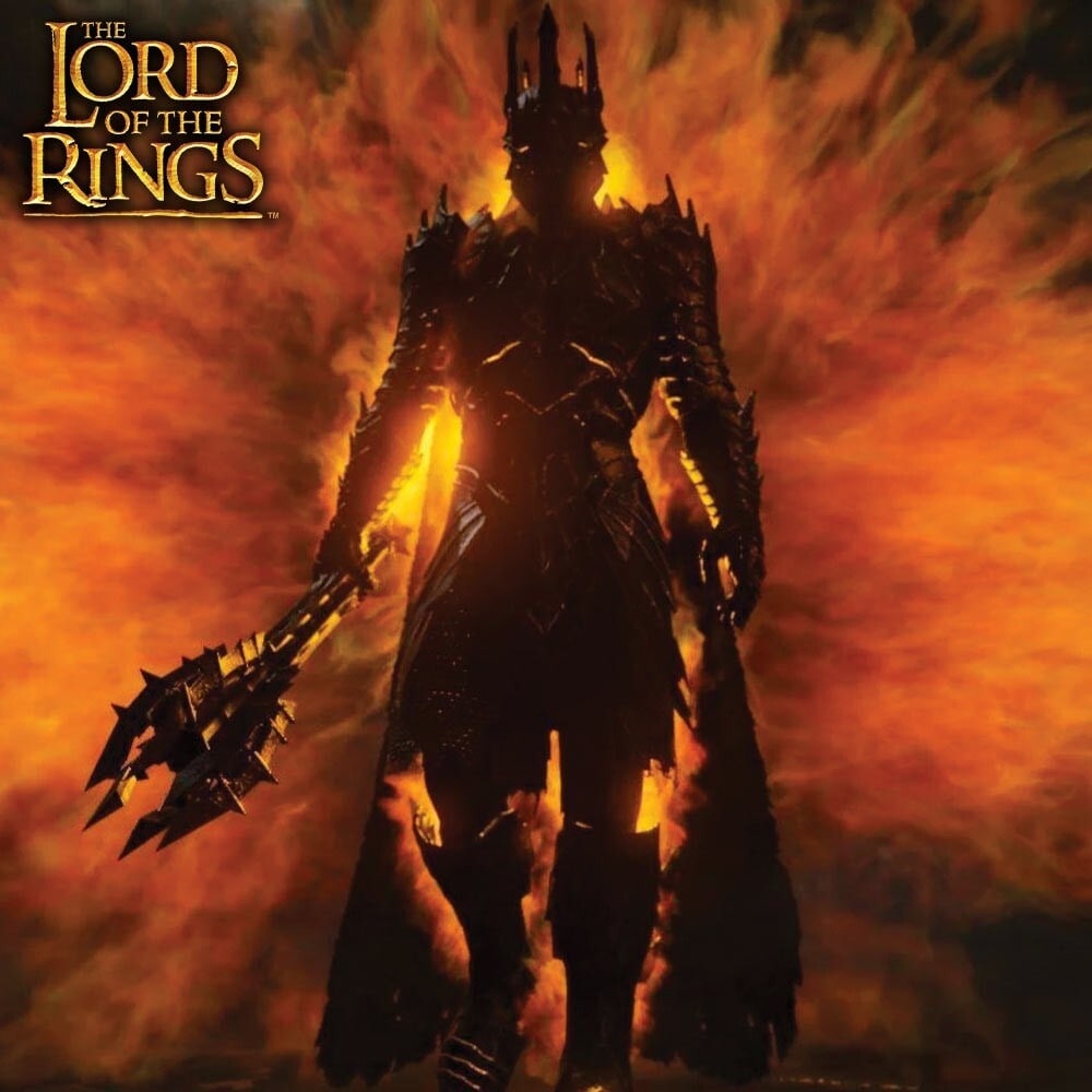 Dark Lord Sauron Mace and Evil Eye Ring Set Fantasy Movie Collectible Banner - 5