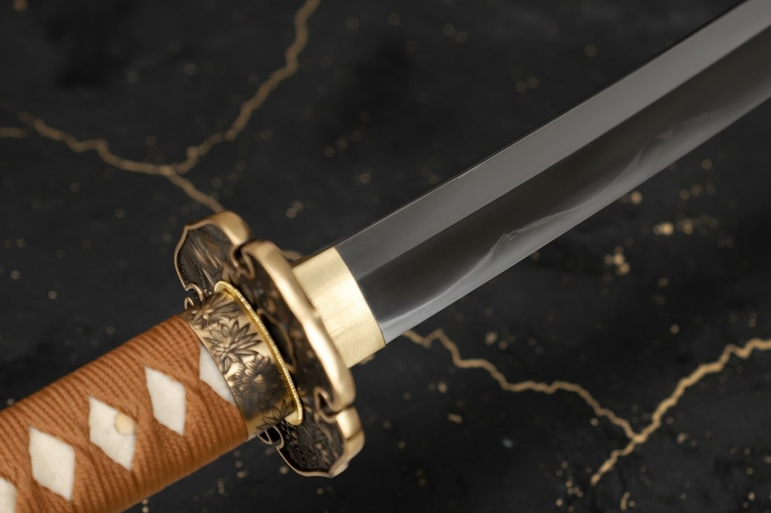 Hand-Forged L6 Steel Katana, Clay Tempered Full Tang Japanese Samurai Sword - 7