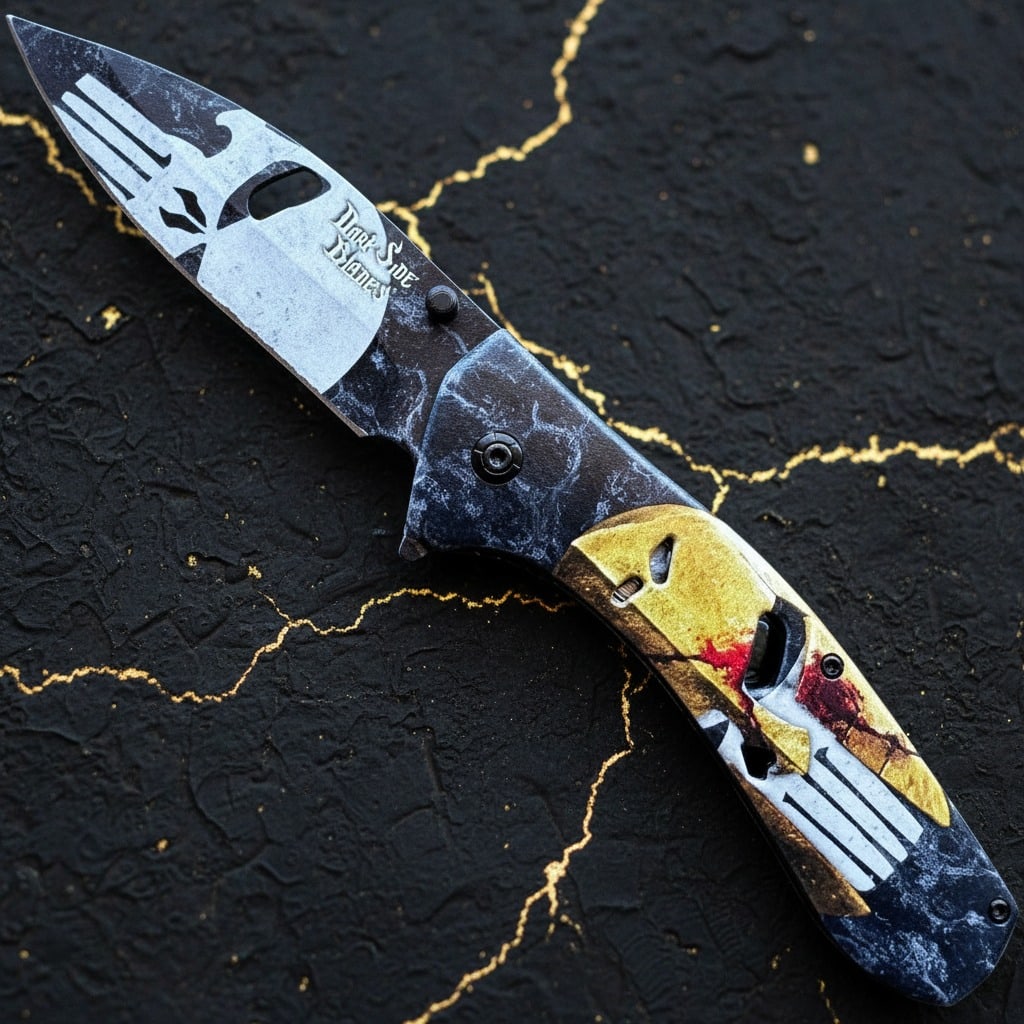 Tactical Spartan Warrior Folding Knife Dark Finish Pocket Blade - 3
