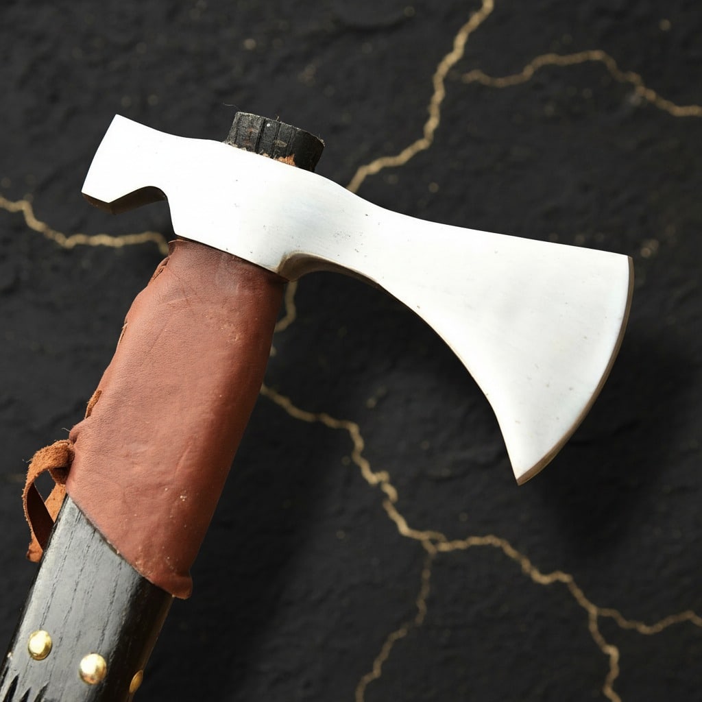 Hand-Forged Carbon Steel Viking Battle Axe Tactical Outdoor Camping Hatchet - 3