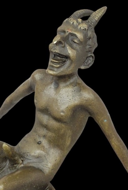 Hand-Finished Bronze Satyr Figurine Mythical Demon Statue Greek Art Decor - 3