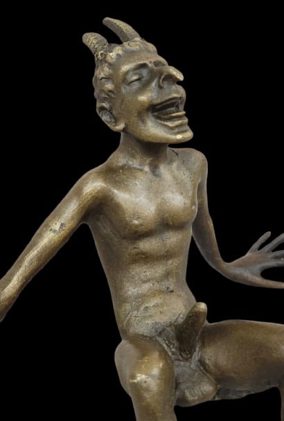 Hand-Finished Bronze Satyr Figurine Mythical Demon Statue Greek Art Decor - 4