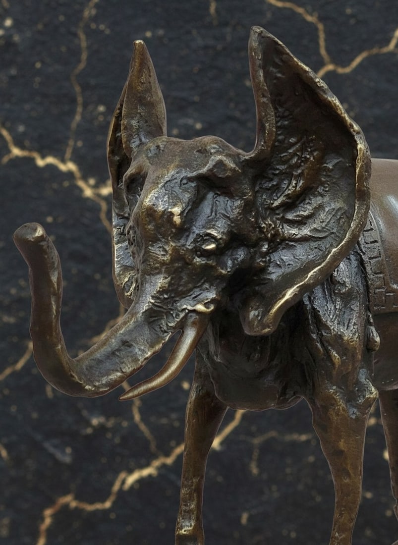 Surrealist Elephant Bronze Statue Signed Figurine Sculpture Art Decor - 5