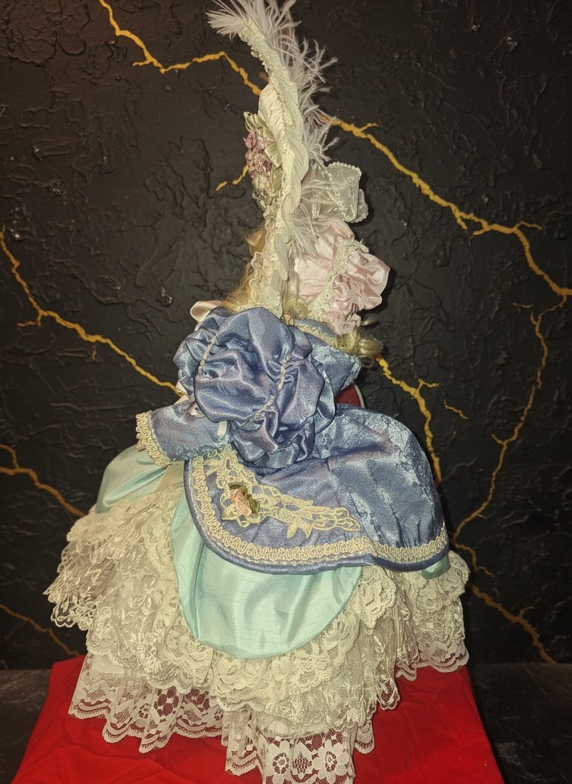 22" Antique Style Bebe Jumeau Doll Pink Blue Outfit Pat Loveless 1996 - 7