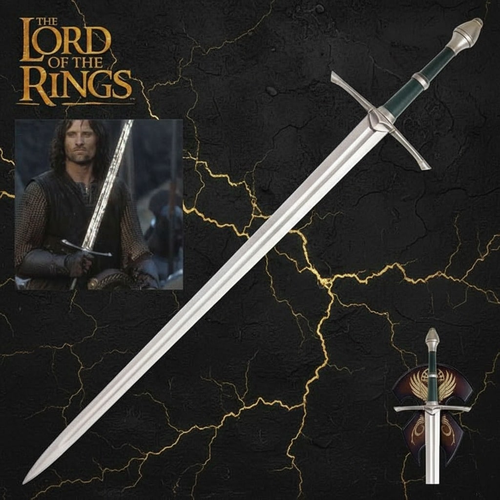 47" Ranger Longsword Medieval Fantasy Steel Prop Weapon Aragorn Cosplay: Title:47" Ranger Longsword Medieval Fantasy Steel Prop Weapon Aragorn Cosplay Description:This high-quality replica sword captures the design of the weapon carried by Strider, the mysterious Ranger of