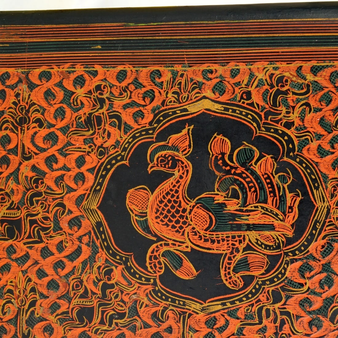 Large Burmese Lacquer Manuscript Box c 1900 - 3