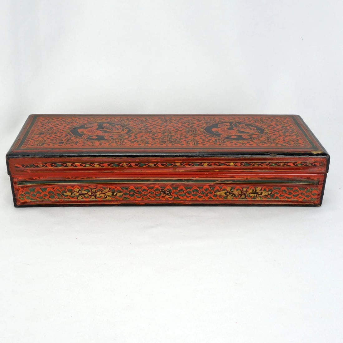 Large Burmese Lacquer Manuscript Box c 1900 - 5