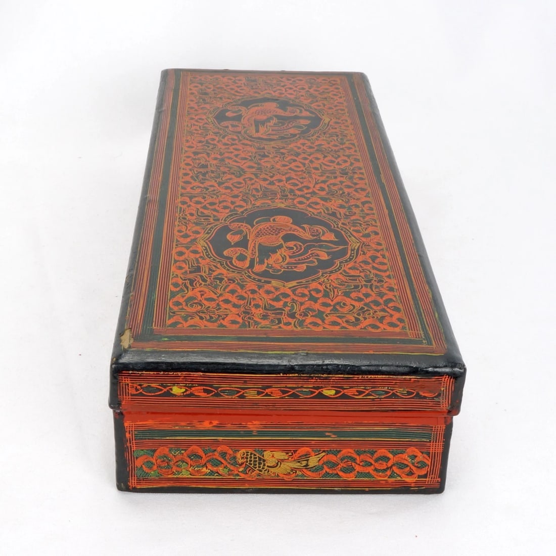Large Burmese Lacquer Manuscript Box c 1900 - 6
