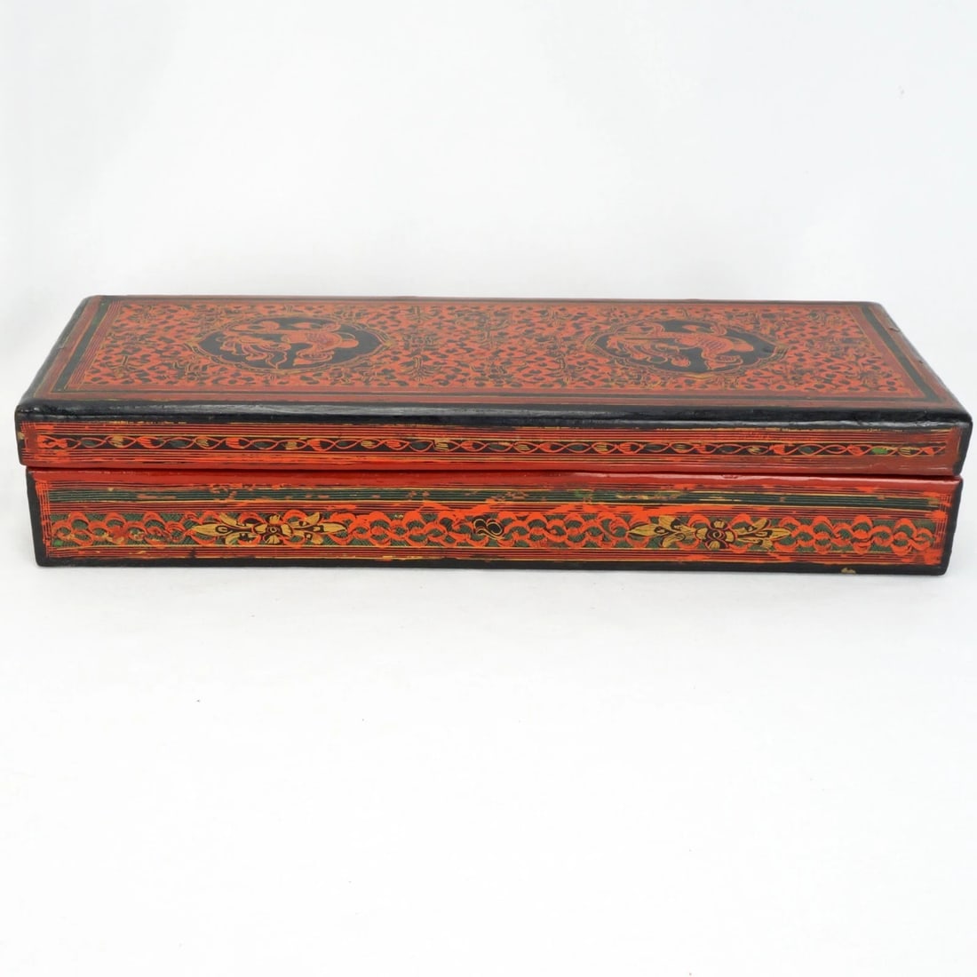 Large Burmese Lacquer Manuscript Box c 1900 - 7