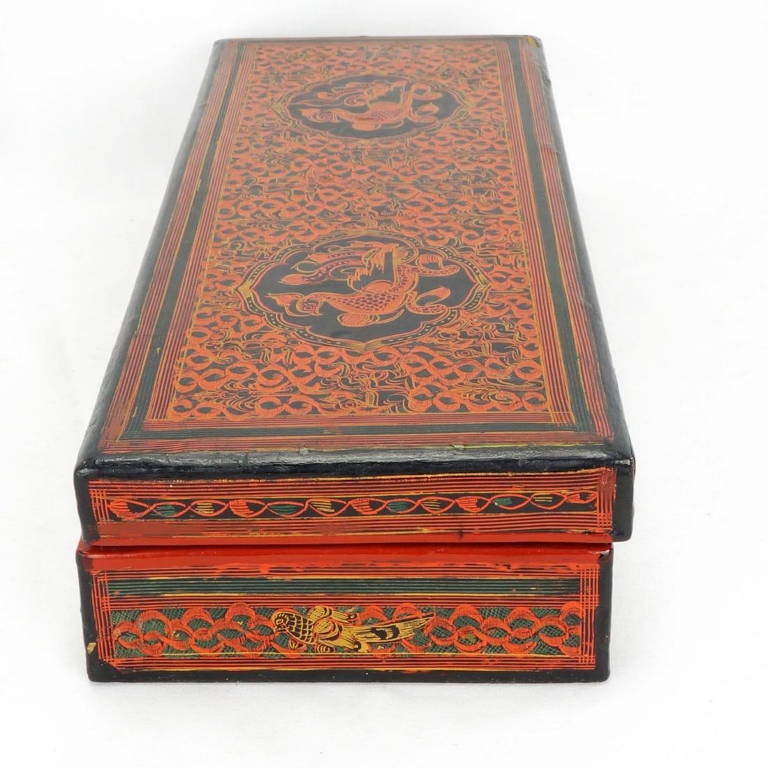 Large Burmese Lacquer Manuscript Box c 1900 - 8