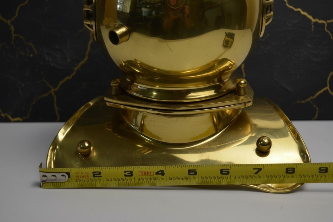 8" Nautical Deep Sea Diving Helmet Candle Holder Solid Brass Beach Decor - 7