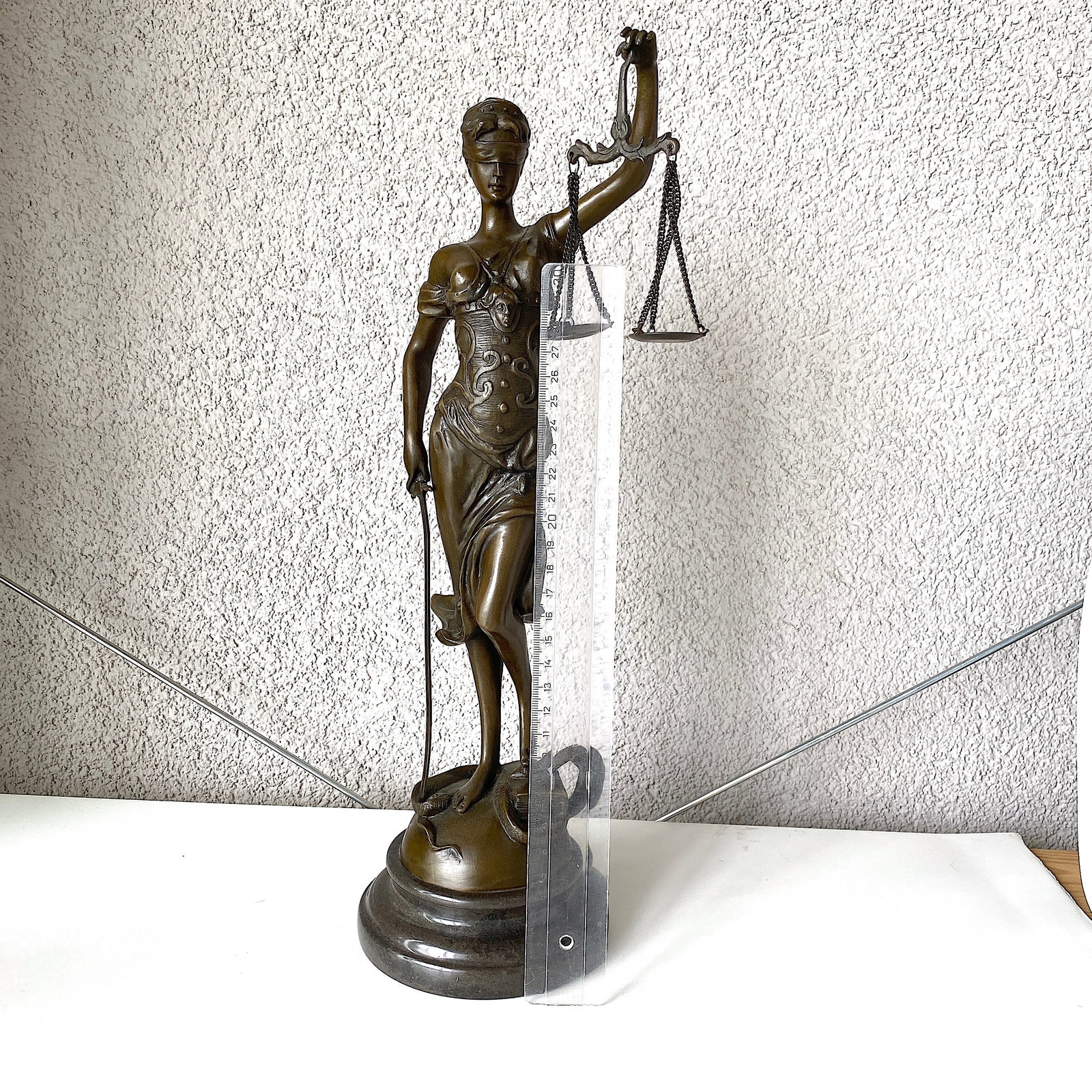 After A. Mayer - L'art Bronze qualite France - Statue of Themis - Lady Justice - 10