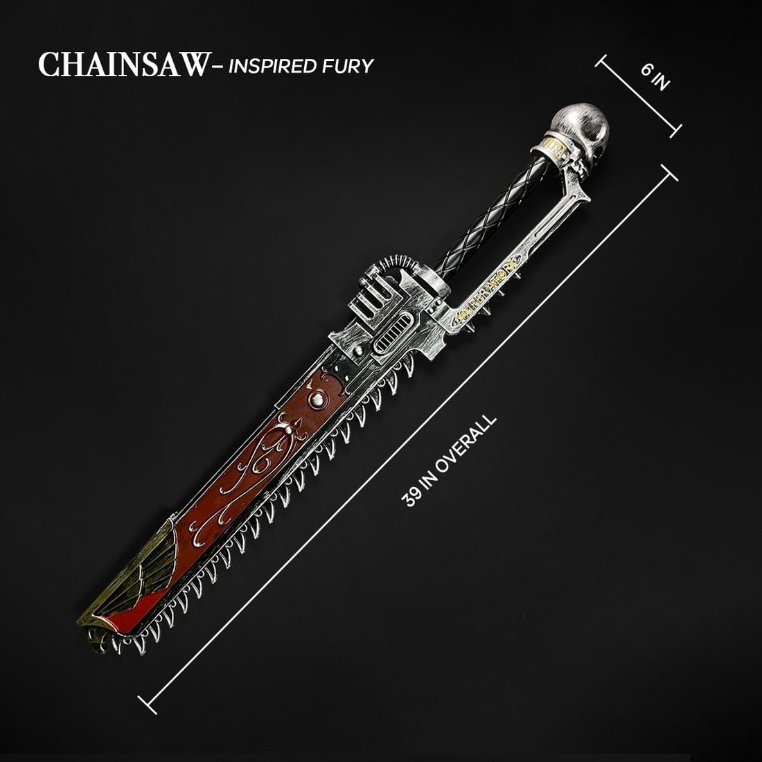 39in Foam Power Chainsaw Blade Prop for LARP Costume Cosplay Accessory - 2
